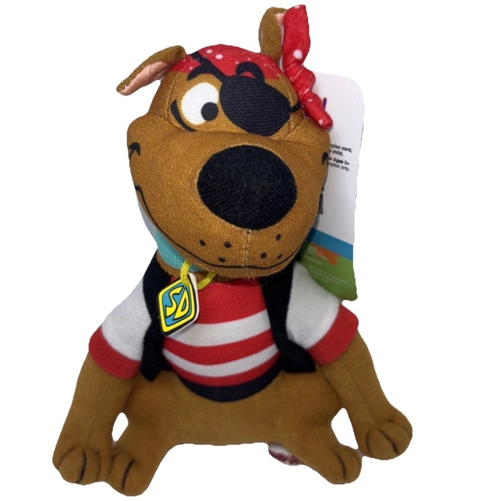 Scooby-Doo Pirate Plush Stuffed Animal 9 inch NWT Mystery Inc Bandana Eyepatch
